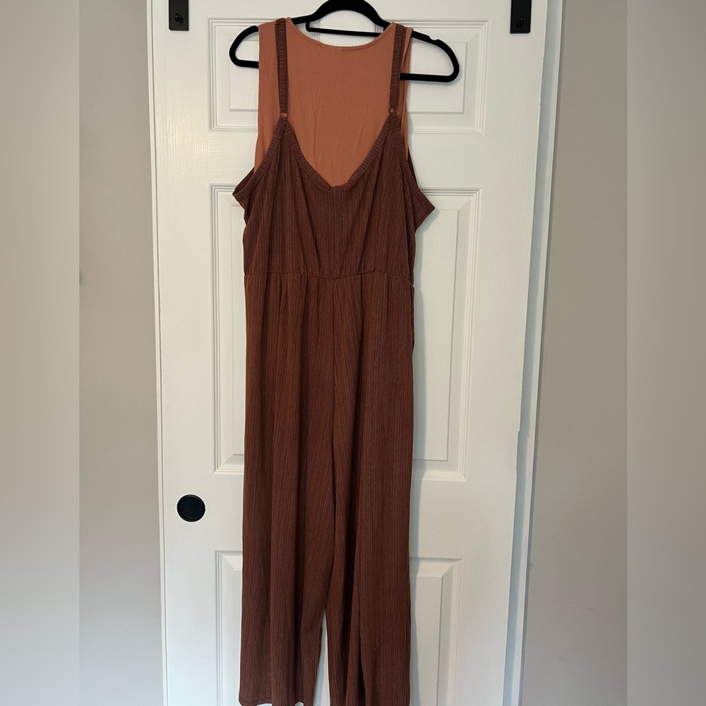 LuLaRoe Tank/Spaghetti Strap Rust Jumpsuit - Picture 2 of 6